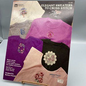 Vintage Waste Canvas Patterns, Banar Designs Elegant Sweaters to Cross Stitch CL